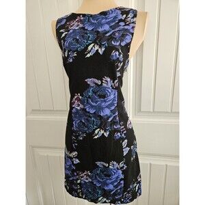 Free People Cotton & Linen Black Floral Mini Dress Backless Sz S
